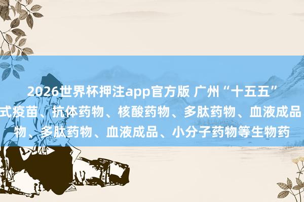 2026世界杯押注app官方版 广州“十五五”计较节录: 加速建立新式疫苗、抗体药物、核酸药物、多肽药物、血液成品、小分子药物等生物药
