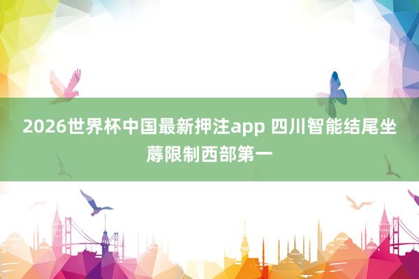 2026世界杯中国最新押注app 四川智能结尾坐蓐限制西部第一
