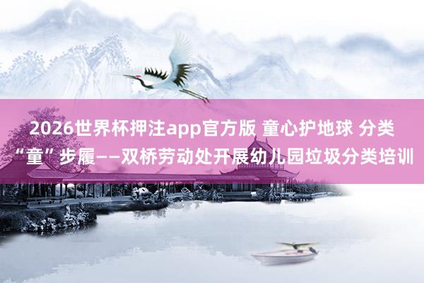 2026世界杯押注app官方版 童心护地球 分类“童”步履——双桥劳动处开展幼儿园垃圾分类培训