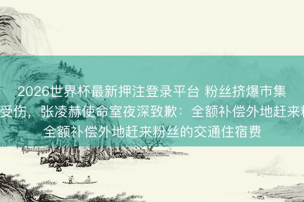 2026世界杯最新押注登录平台 粉丝挤爆市集玻璃门致5东谈主受伤，张凌赫使命室夜深致歉：全额补偿外地赶来粉丝的交通住宿费