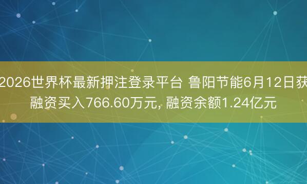 2026世界杯最新押注登录平台 鲁阳节能6月12日获融资买入766.60万元, 融资余额1.24亿元